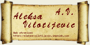 Aleksa Vilotijević vizit kartica